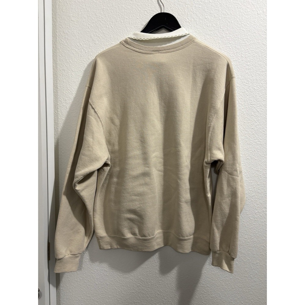 Vintage 90's Grannycore Jerzees Women's L Beige Sweatshirt Embroidered Butterfly - Picture 9 of 9
